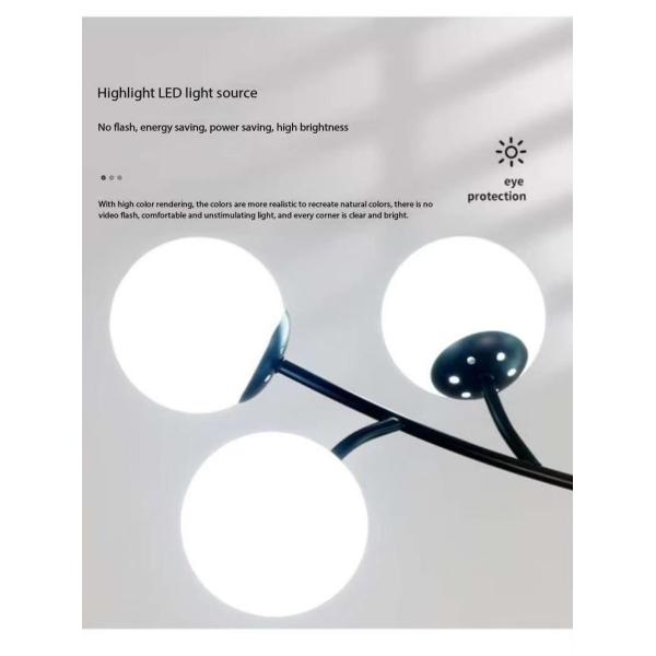 Nordic Creative Simple Guest Restaurant Dining Hall Bar Lamp Magic Beans Large White Glass Ball Pendant Lamp