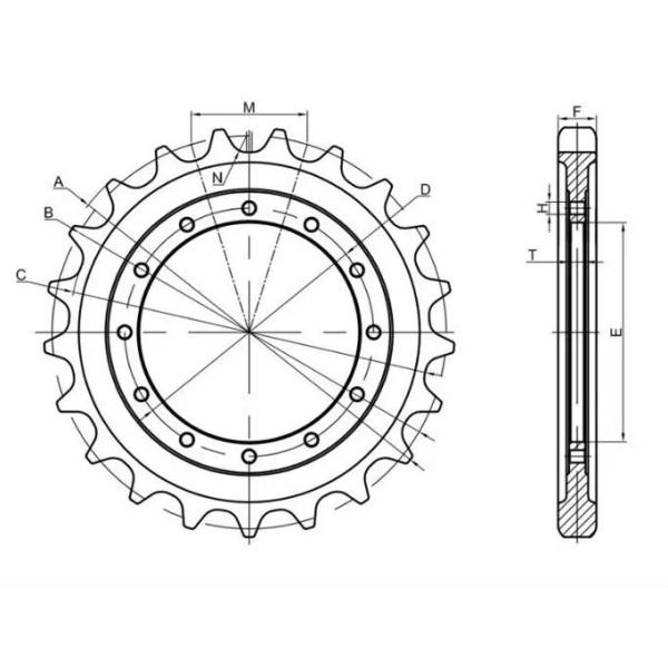 Энергетическая горнодобывающая S340 Бульдозер D6h сегмент Dozer D6c мини экскаватор Sprocket для Doo San