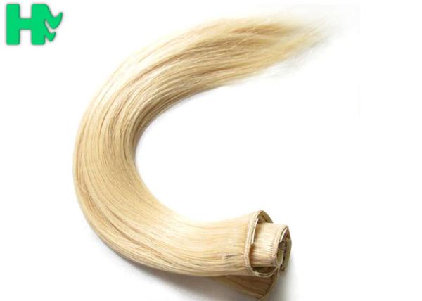 Bright Blonde Synthetic Human Hair Extensions No Chemical Processed Virgin Hair