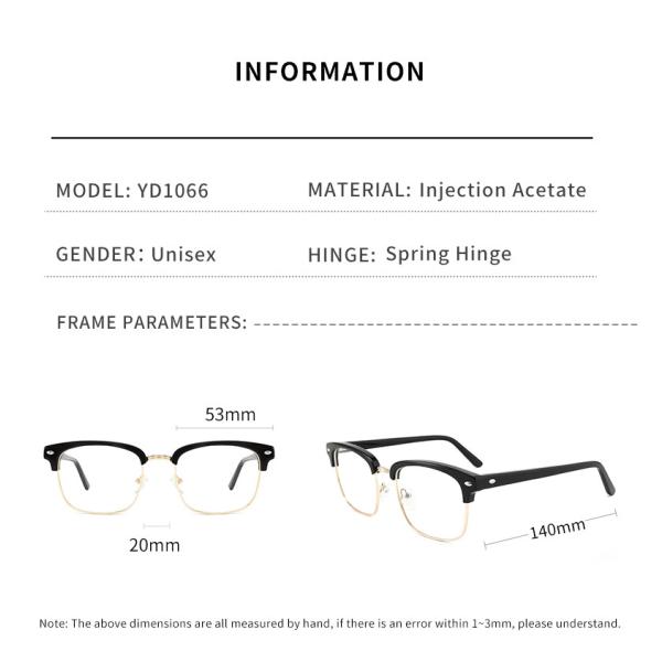 Квадрата людей ацетата металла стекел дизайнера объектив рецепта не ясный