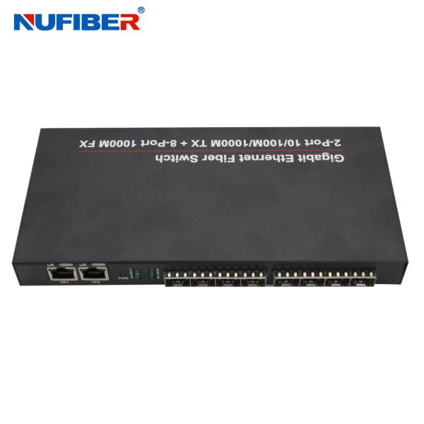 10/100/1000M 8-port SFP+2 Rj45 port Fiber Optic Ethernet Switch Media converter