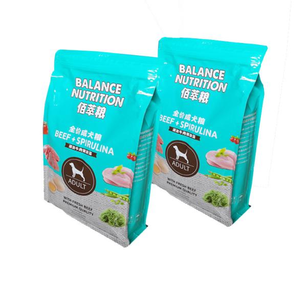 3kg 5kg Quad Seal Pet Food Packaging Bag , Custom Stand Up Pouch For Cat Dog
