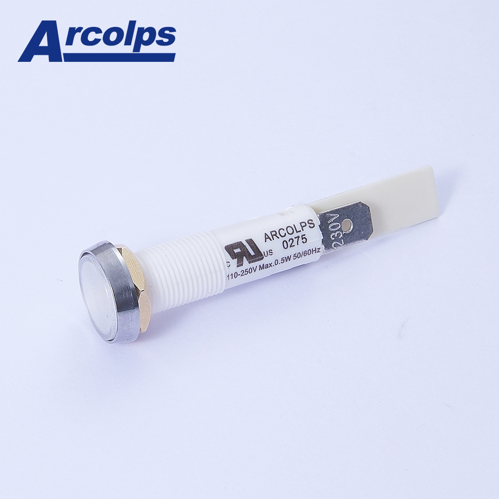High Visibility Plastic Red LED Indicator IP65 4.8mm Terminal For 110-250V AC Voltage