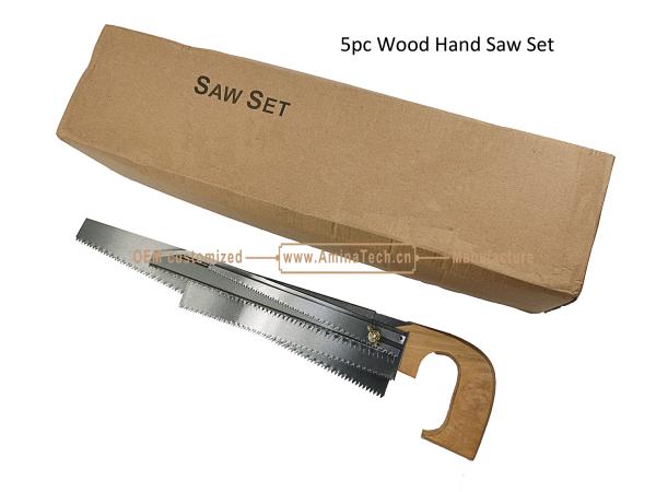 5pc Wood Hand Saw Set,Size:495mm,300mm,298mm,252mm,225mm,Cutting Wood,Pruning the Garden