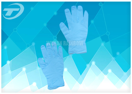 Порошок перчаток экзамена нитрила устранимых перчаток голубого цвета медицинский освобождает