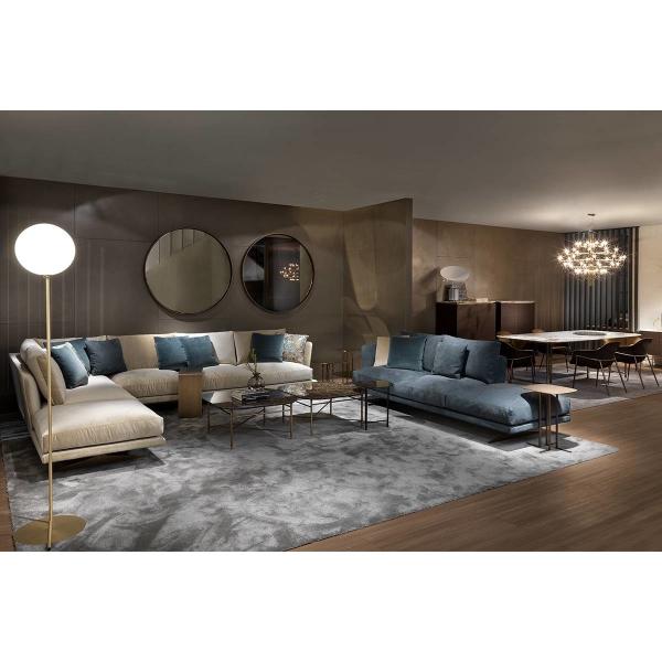 Fabric / Leather Cushion 2 Seater Contemporary Living Room Sofa