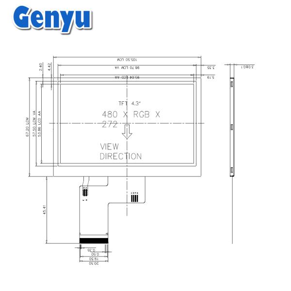 4.3 Inch TFT LCD Display Module 480x272 RGB Interface