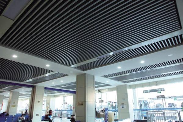Suspended Aluminum U Baffle Ceiling Galvanized Steel 600x600mm