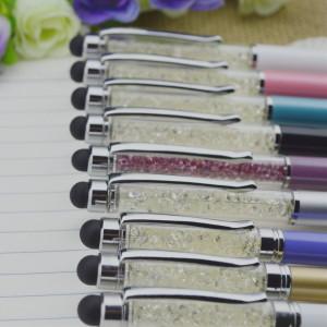 capacitance touch screen stylus crystal phone writing pen with ball pen,Promotional pen