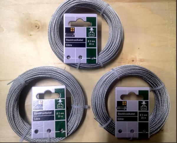 2.0mm x 20m câble de fil galvanisé enduit pour une protection sûre