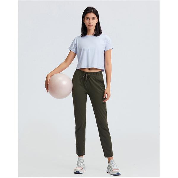 Quick Drying Loose Short Sleeve T Shirt Womens Fitting Yoga Crop Tops