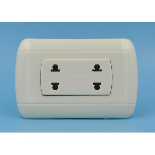 PP Material Residential 2 Gang Socket 15A 250V 118 * 75mm Elegant Design