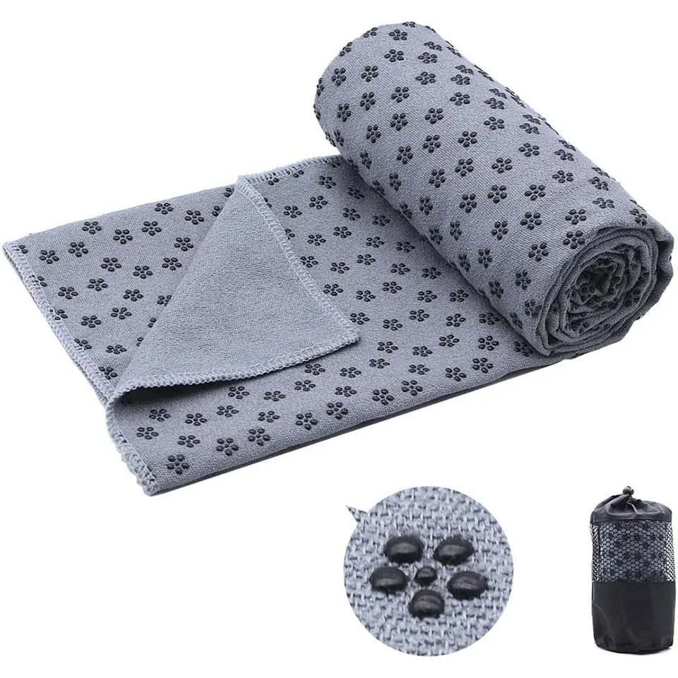 Эко-дружественный Силиконовые точки Микроволокно Нескользящий Мат Йога полотенце йога нескользящее полотенце