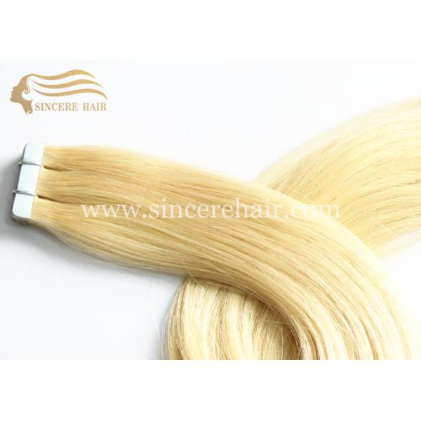 Hot Sell Top Qulaity 26 Inch Long White Blonde Double Drawn Seamless Tape In Remy Human Hair Weft Extensions for sale Hot Sell Top Qulaity 26 Inch Long White Blonde Double Drawn Seamless Tape In Remy Human Hair Weft Extensions for sale
