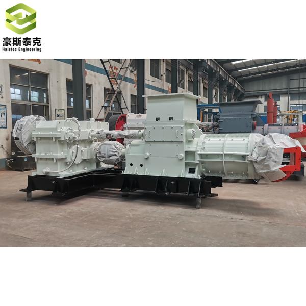 JKY55/55-40 Halstec Extrusora de vácuo de duplo estágio Sistema de automação completa Máquina de fabricação de tijolos de barro totalmente automática