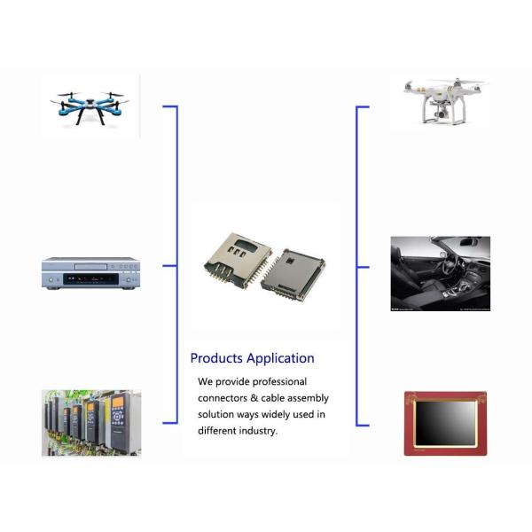 Metal Flip Micro Sim Card Connector , MS / Memory Card Socket Rated Current 0.5 A