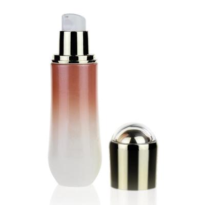 O vidro cor-de-rosa da loção de Whiet do inclinação engarrafa a bomba 100ml garrafa de vidro de 3,4 onças