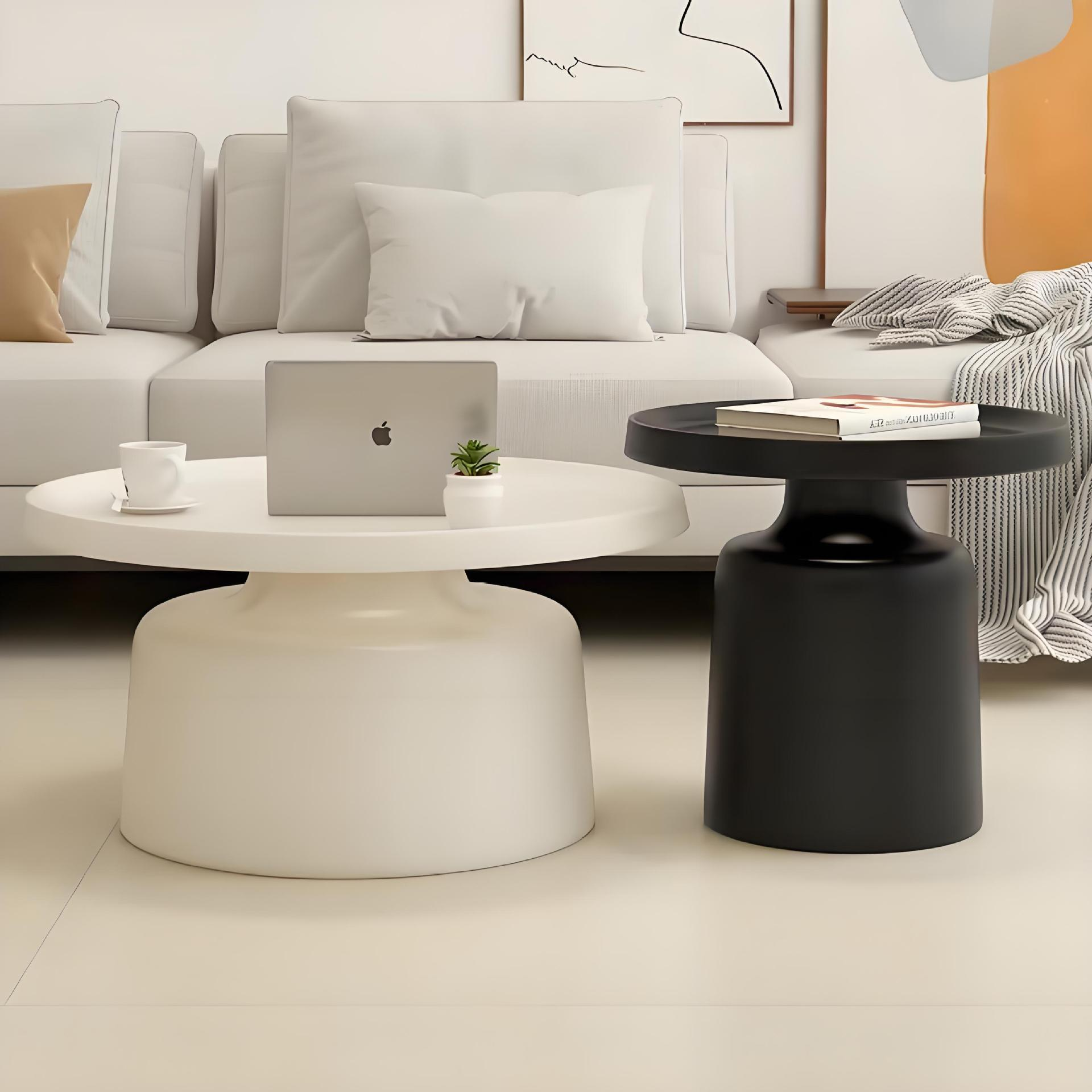 Nordic Modern Minimalist Round Metal Coffee Table for Small Spaces Portable Sofa Side & Center Table for Home or Office