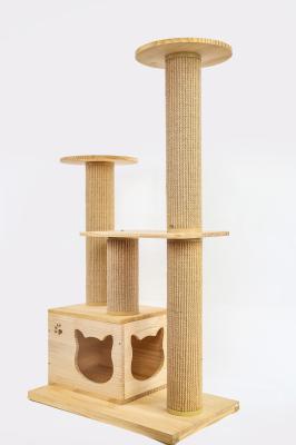 Cama de madeira luxuosa da elevação do animal de estimação das escadas do OEM & do ODM Cat Climbing Tree Furniture Safety