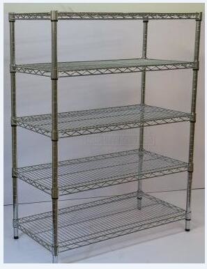 Floor Type NSF Wire Shelving Flat Slant Wire Basket Multi Layers SGS Approval