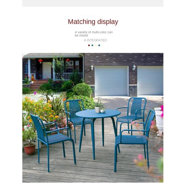 UV Resistant Customized Color Outdoor Dining Table And Chairs Set With Aluminium Garden Furniture