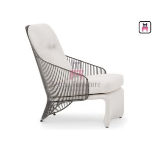 Gold / Chrom Color Furniture Sofa Chair Stainless Steel Chaise Longues For Hotel