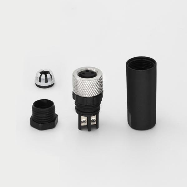 KRONZ M8 Field-wirable Circular Connector Alloy Black Plastic Female 3/4/5 Pin IP67 Waterproof