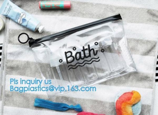 school pencil bag/printing stationery bag/zipper slider plastic pencil bag, gold Supplier custom slider pvc pouch with z