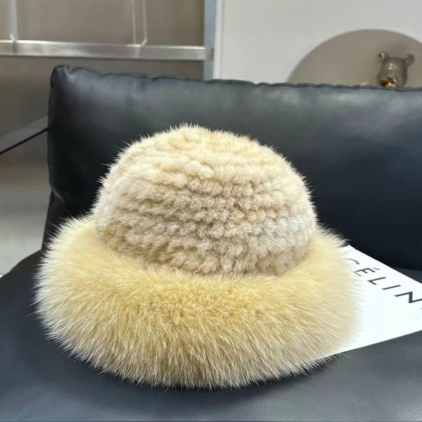 Faux Mink Faux Fox Fur Warm Fisherman Hats