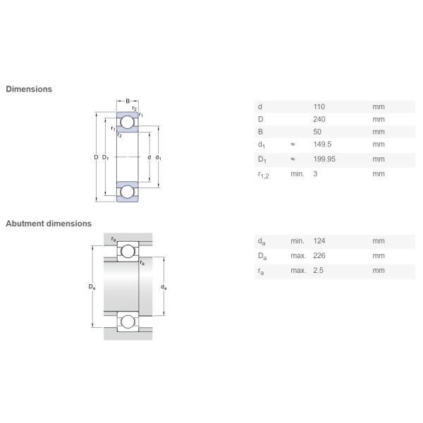 Stainless Steel Skf Deep Groove Ball Bearing , Insulated Motor Bearings 6322MC3 6324MC3