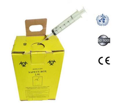 2.5L Safety box, Disposable Medical Cardboard Safety Box, Safety Box For Syringe,Needles and sharps, 2.5 Liters