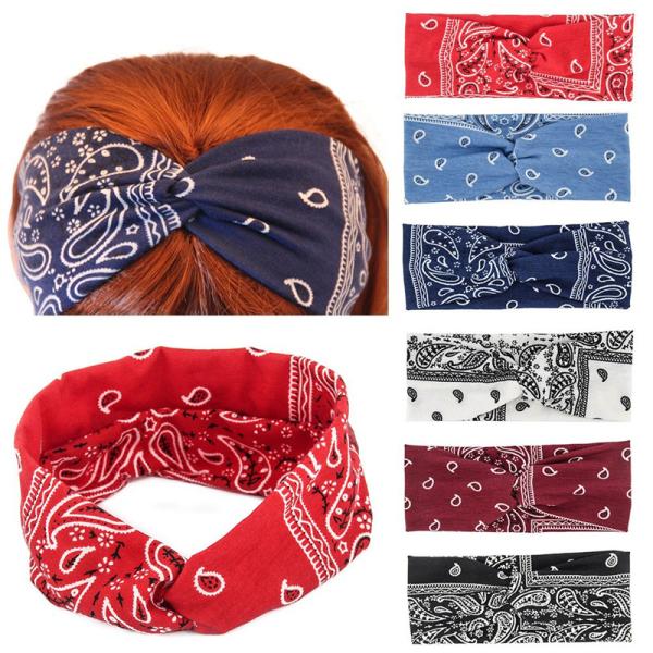 thick wide hair bands Cross knot bow elastic 6 color elastic headband for women's wiry hair accessories