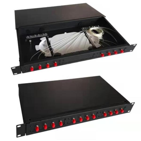 Cold Rolled Plate 1U 24 Port SC SX FTTH Fiber Optic Patch Panel for 19 Inch Rock Mount