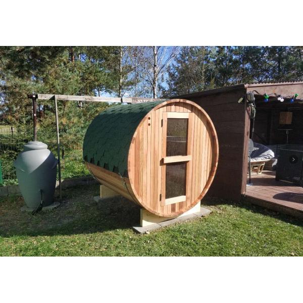 2021 New Canadian Pine/Hemlock/Cedar Outdoor Barrel Steam Sauna Traditional Traditional Sauna With Heater Accessories 4-6 Person