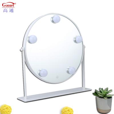 Pocket portátil pequena maquiagem portátil pequena com LED luz Espelho de mesa para todos os dias