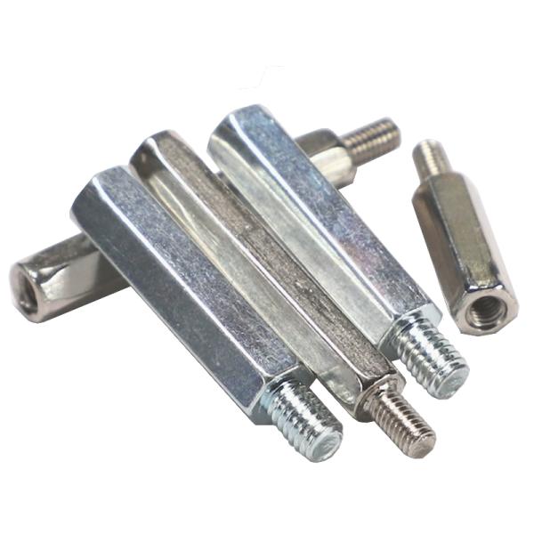 Blue and white galvanized one-way support carbon steel hexagonal support PCB gasket rust-proof support column