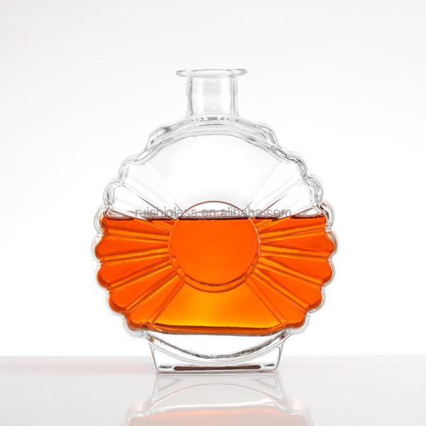 500ml 750ml fancy brandy glass bottle with hot stamping surface handling
