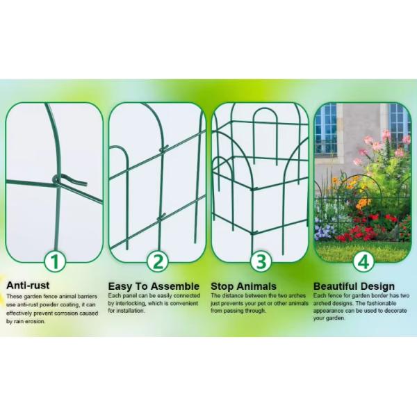 Decorative Garden Iron Fence Rustproof Green Iron Landscape Wire Folding Fencing