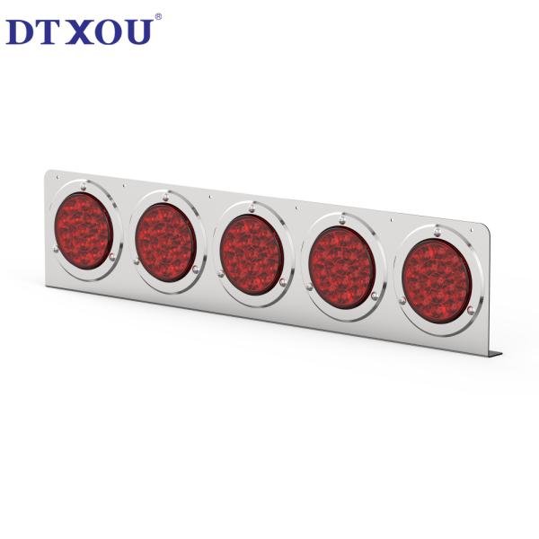 4-inch circular LED trailer truck semi trailer brake turn signal light 5-hole stainless steel combination tail light bracket