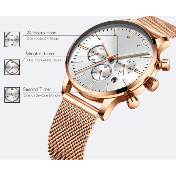 Дозоры ОЭМ кварца людей дозора хронографа диапазона сетки нержавеющей стали роскошные