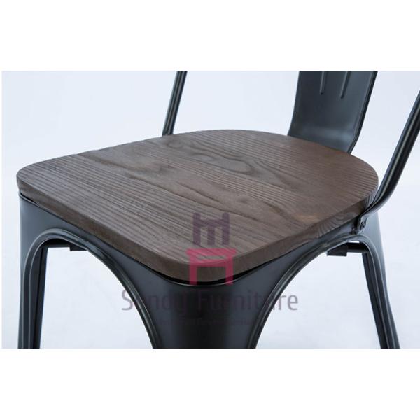 le restaurant en métal de noir de taille de 86cm préside le tabouret de bar de Tolix avec Seat en bois
