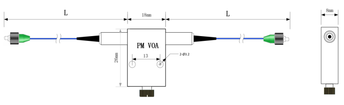 Polarization Maintaining Variable Optical Attenuator PM VOA Manually Adjustable