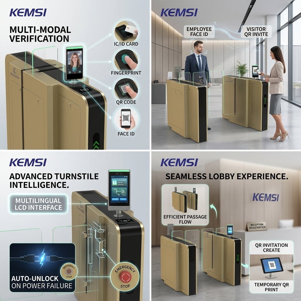 Sliding Gate Turnstile QR Code Recognition Access Control System 0.5 Second Opening SUS304