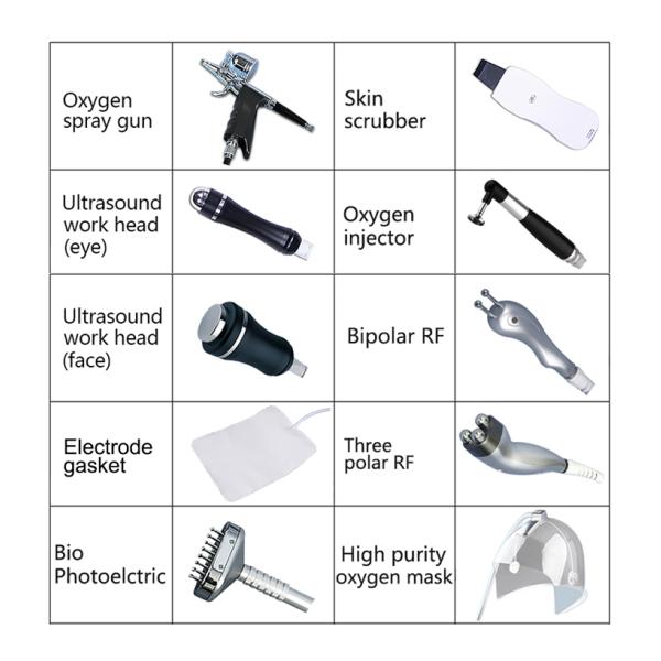 Multifuncional 10 en 1 cuidado facial piel Hidratante hidra oxígeno máscara jet peel piel cuidado facial máquina