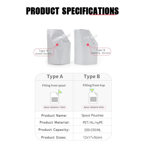 250g 1000g стоят вверх детержентный упаковывая мешок 200 микронов Spout мешок для сока