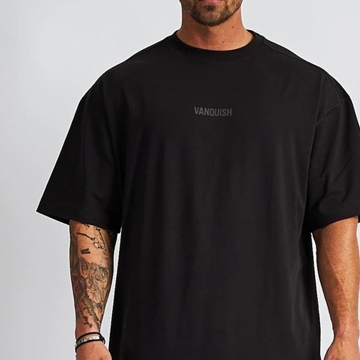 Summer Essential Men's Oversized T-shirt in Knitted Weaving Method and Print Pattern
