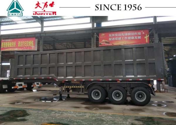 Heavy Duty Semi Dump Trailers , Tri Axle Tipping Trailer With Hvya Lifting