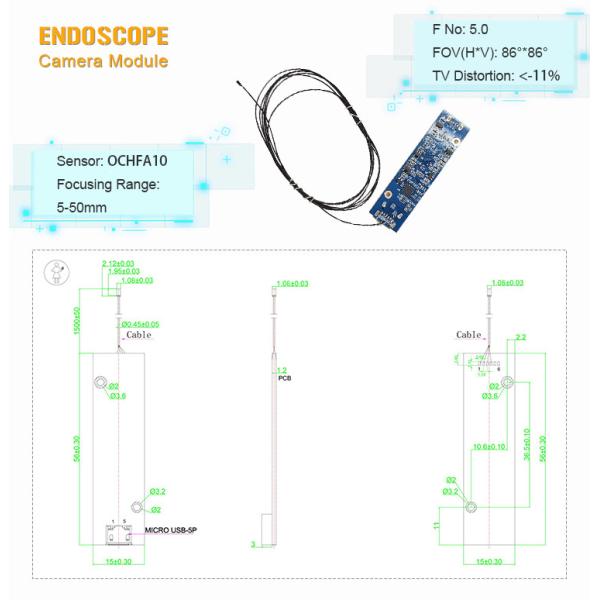 OCHFA10 CMOS Sensor USB2.0 UVC Driver Free HD Endoscope Camera Module