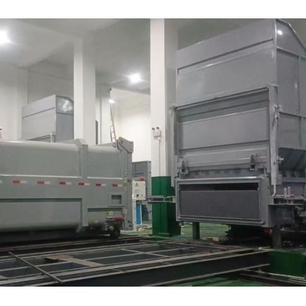 Horizontal  50-150T Smart Bin Auger Marine Solid Hydraulic  Refuse Trash Waste Garbage Compactor