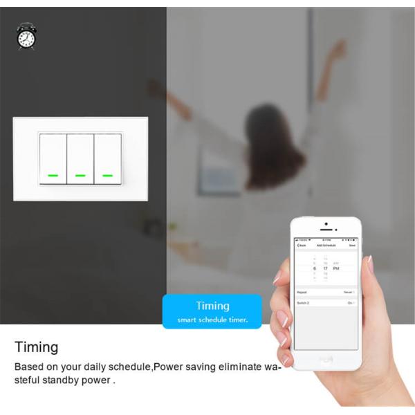 TB21 No Netural Wire Single Live Wire Smart Light Switch 1 2 3 Gang White and Gold